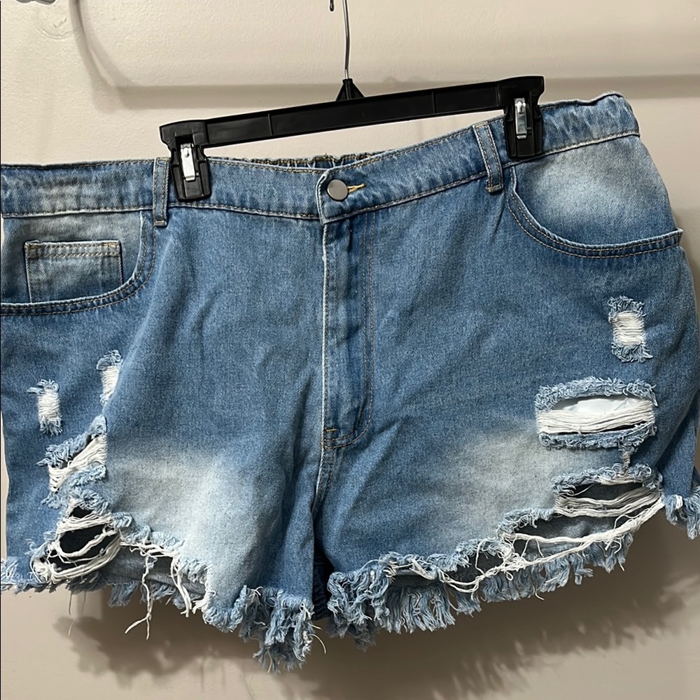 Distressed Denim Shorts